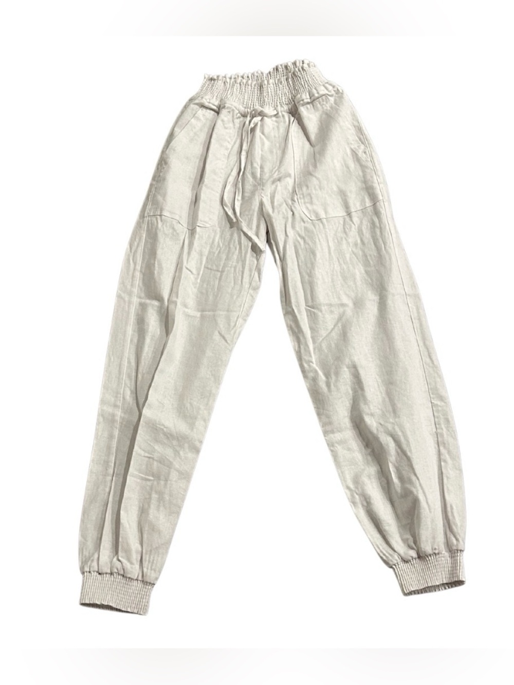 Love Tree Linen Blend Jogger Pants | White | Size S | NWT